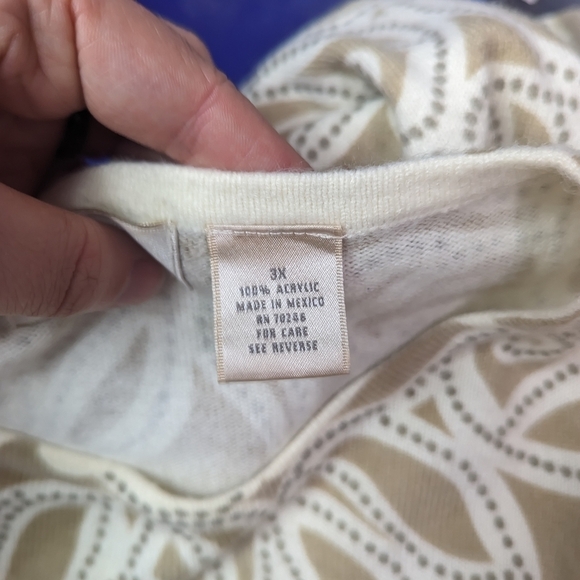 Studio Works Abstract Print Scoop Neck Sweater Sz 3X - Picture 10 of 11